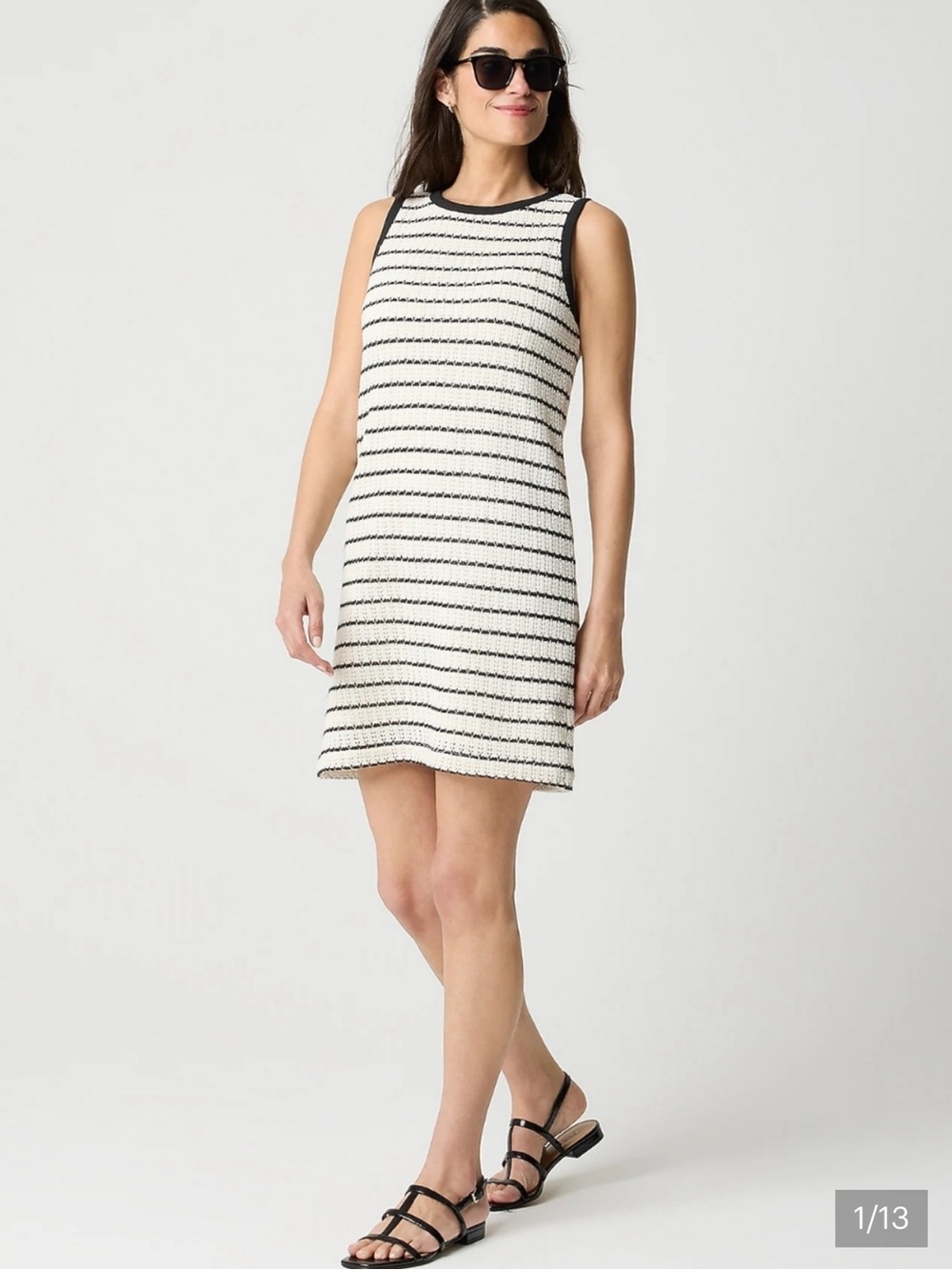 J. Crew Factory Striped crochet mini dress - Ivory Antique Navy CK773 Size XXS